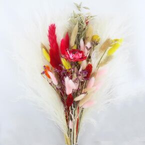 باقة زهور مجففة من CITYES، زهور طبيعية مجففة، ديكور عشبي، ذيل أرنب، الخشخاش، زهور اصطناعية، كرات القمح، كرات بيلي، زهور مجففة للمنزل، حفل زفاف، زهور، قطع مركزية للطاولة in Kuwait