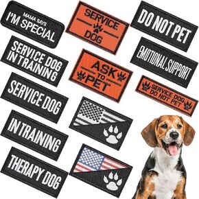 12 قطعة من رقع خدمة الكلاب التكتيكية القابلة للازالة، رقع سرج الكلاب، رقع مطرزة بحلقة خطافية لتدريب الكلاب، علم الولايات المتحدة مع رقع مخالب لخدمة تدريب الكلاب والعمل in Kuwait