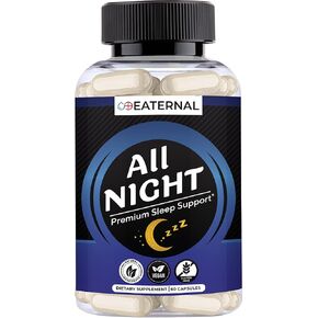 النوم الطبيعي طوال الليل يدعم تكوين عدم العادة | النوم يساعد على نوم أطول وأعمق | مكمل النوم مع جذر فاليريان، البابونج، غابا، الميلاتونين، المغنيسيوم | 60 قيراط in Kuwait