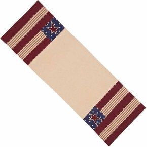 Home Collection by Raghu Stars and Stripes Nutmeg, Indigo & Barn Red Valance, 72" x 15.5", Multi Color in Kuwait