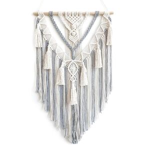 لوحة فنية جدارية من فاشيون ستورم بوهو مكرامية للتعليق على الحائط (عاجي ورمادي) in Kuwait