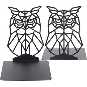 Cabilock 1 Pair Metal Bookends Tabletop Bookshelf Hand Decor Reading Book Ends Book Stand Owl Bookend Multifunction Decorate Study Book Reading Rack Iron Student Black Vintage Shelf in Saudi Arabia