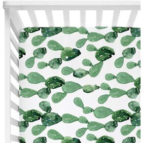 ملاءات سرير الأطفال من Sahaler Succulents للأولاد والبنات، ملاءات مرتبة سرير أطفال مناسبة للصبار بألوان مائية، هدية طفل بوهو، فراش الحضانة يناسب مرتبة سرير الأطفال القياسية مقاس 28 × 52 (الصبار الأخضر) in Kuwait