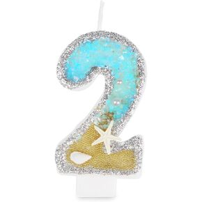 شموع عيد الميلاد رقم 10، شموع رقمية مصنوعة يدويًا لتزيين الكيك، مثالية لحورية البحر وموضوع القرش الصغير وموضوع العثور على نيمو وحفلات أعياد الميلاد in Kuwait