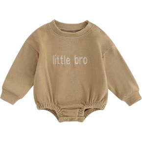 Ursobutegl Baby Boy Girl Sweatshirt Bubble Romper Long Sleeve Oversized Sweater Onesie Newborn Warm Winter Outfit Clothes in Kuwait