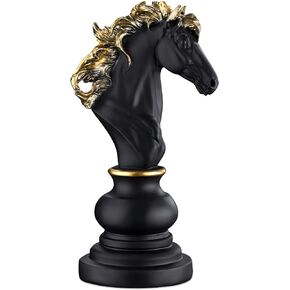 Navaris Chess Statue Decor Piece - 10.6" Tall Decorative Resin Sculpture - Large Game Figure Decoration Ornament for Home Office Study - White Knight