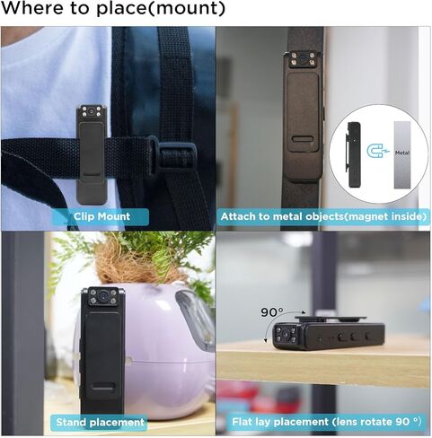 Sheawasy Body Camera 1080p, Wearable Body Worn Cameras, Pocket Bodycam for Law Enforcement, Security Guard, 4 Hours Battery Life, 32GB inside, for Indoor and Outdoor Us in Kuwait