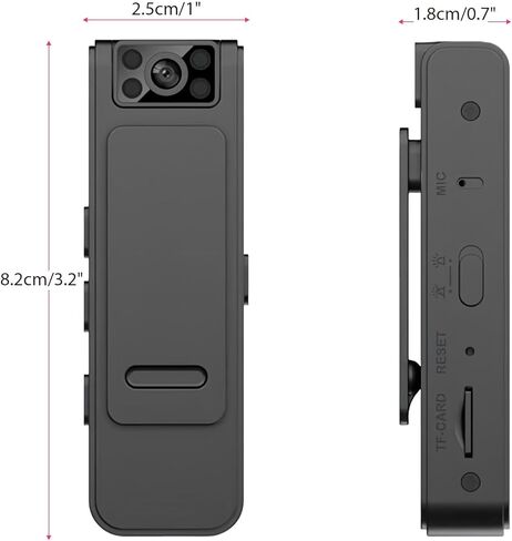 Sheawasy Body Camera 1080p, Wearable Body Worn Cameras, Pocket Bodycam for Law Enforcement, Security Guard, 4 Hours Battery Life, 32GB inside, for Indoor and Outdoor Us in Kuwait