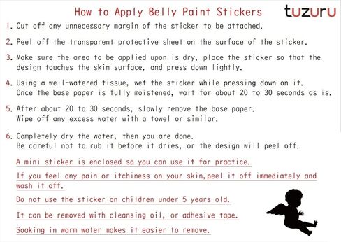 tuzuru Pregnancy Belly Stickers Tattoo Stickers body paint sticker Cute Pregnancy Baby Bump Belly Stickers for Baby Shower Maternity Gifts (B) in Saudi Arabia