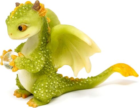 Top Collection Rex The Green Dragon - Mini Collectible Fantasy Figurine (Crystal Orb) in Kuwait