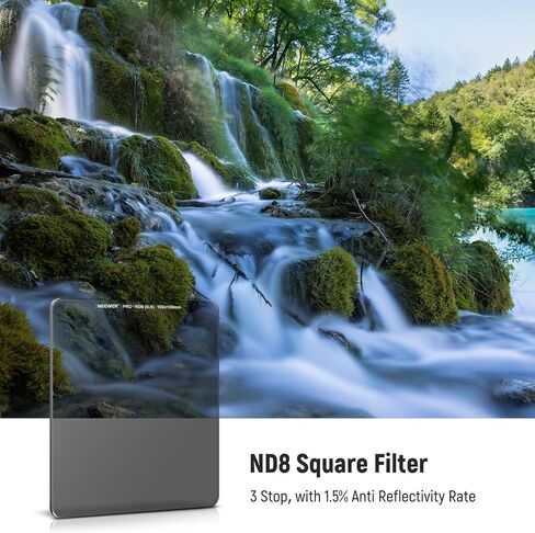 NEEWER 100 x 100mm ND8 Square ND Filter، 3 Stop Ultra Slim HD Optical Glass 28 طلاء متعدد الطبقات ND Filter مع حقيبة حمل in Kuwait
