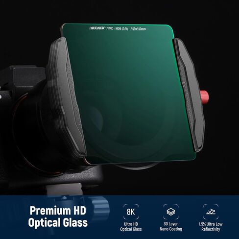 NEEWER 100 x 100mm ND8 Square ND Filter، 3 Stop Ultra Slim HD Optical Glass 28 طلاء متعدد الطبقات ND Filter مع حقيبة حمل in Kuwait