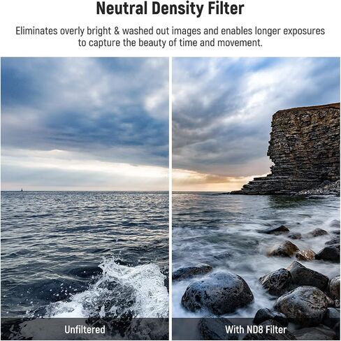 NEEWER 100 x 100mm ND8 Square ND Filter، 3 Stop Ultra Slim HD Optical Glass 28 طلاء متعدد الطبقات ND Filter مع حقيبة حمل in Kuwait