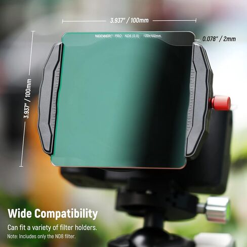 NEEWER 100 x 100mm ND8 Square ND Filter، 3 Stop Ultra Slim HD Optical Glass 28 طلاء متعدد الطبقات ND Filter مع حقيبة حمل in Kuwait