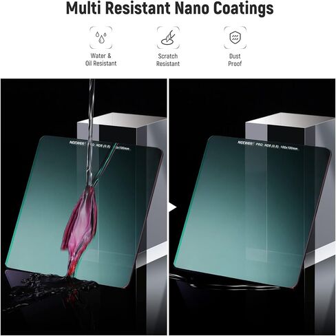 NEEWER 100 x 100mm ND8 Square ND Filter، 3 Stop Ultra Slim HD Optical Glass 28 طلاء متعدد الطبقات ND Filter مع حقيبة حمل in Kuwait