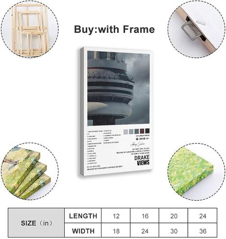 ملصق Metegate Drake لجميع الكلاب غطاء ألبوم قماش ملصق ديكور غرفة النوم الرياضة المناظر الطبيعية مكتب غرفة الديكور هدية Unframe-style12x18 بوصة (30x45 سم) in Kuwait