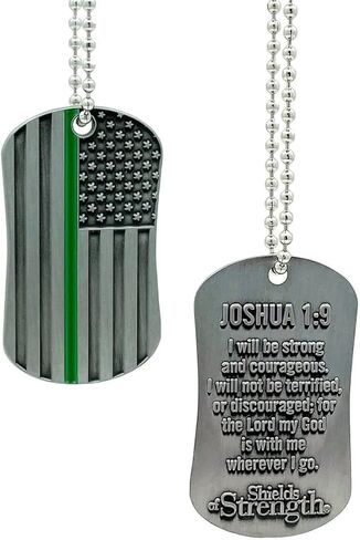 دروع القوة العسكرية الرفيعة ذات الخط الأخضر قلادة علامة الكلب - جوشوا 1:9 in Kuwait