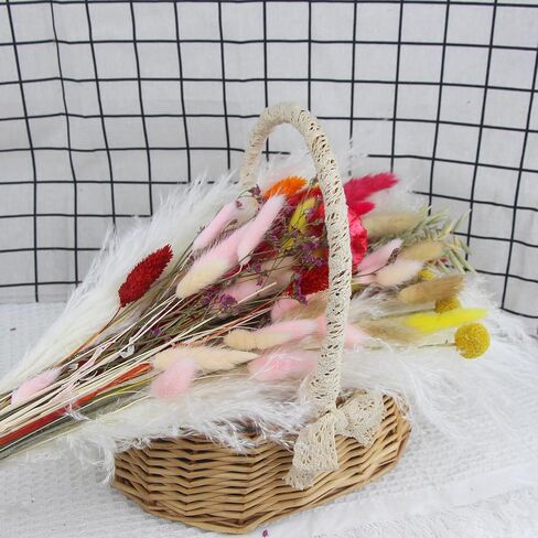 باقة زهور مجففة من CITYES، زهور طبيعية مجففة، ديكور عشبي، ذيل أرنب، الخشخاش، زهور اصطناعية، كرات القمح، كرات بيلي، زهور مجففة للمنزل، حفل زفاف، زهور، قطع مركزية للطاولة in Kuwait