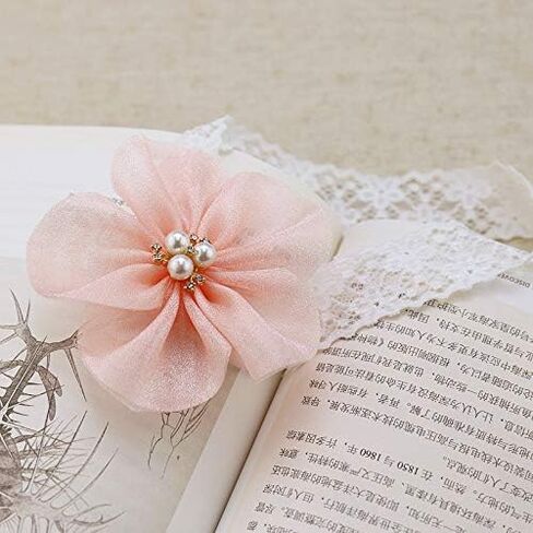 Kercisbeauty Baby Girls Flower Bows Headband Lace Headwear for Toddler Babies Elastic Adjustable Head piece Wreath Halloween Holiday Sunday Headband (Pink) in Saudi Arabia