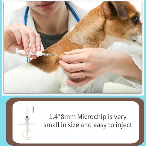 رقائق دقيقة للكلاب والحيوانات الاليفة من ايكيزويلور، رقائق صغيرة عالمية بتقنية تحديد الهوية بموجات الراديو 1.4×8 ملم قابلة للزرع للقطط والخيول والجراء - رقائق متوافقة مع ايزو مع مجموعة زرع بالجملة in Kuwait