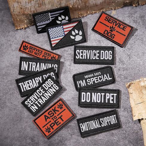 12 قطعة من رقع خدمة الكلاب التكتيكية القابلة للازالة، رقع سرج الكلاب، رقع مطرزة بحلقة خطافية لتدريب الكلاب، علم الولايات المتحدة مع رقع مخالب لخدمة تدريب الكلاب والعمل in Kuwait