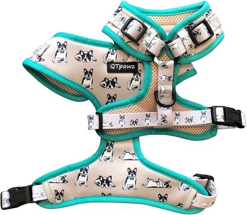 French Bull Dog Vest Harness with Matching Leash, Breathable Mesh Interior Liner, 4 Adjusting Buckles to Get The Perfect Frenchie Fit (Small) in Saudi Arabia