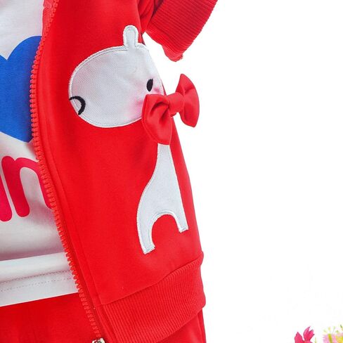 Yao 6M-4Y 3pcs Baby Girl Casual Hoodie Jacket Cotton T-Shirt Pants Sweater Giraffe in Saudi Arabia