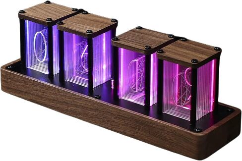 KOYPEM Nixie Tube Clock,Easy Alarm Settings and 12/24h Display - A Retro Gift to Decorate Your Desk and Bedroom in Saudi Arabia