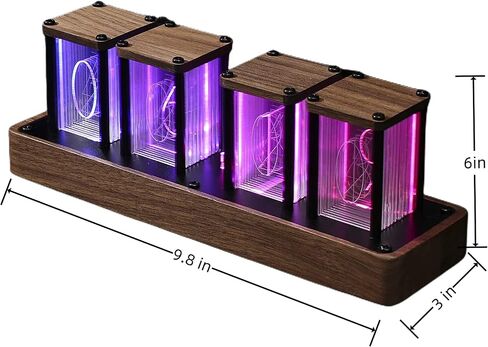 KOYPEM Nixie Tube Clock,Easy Alarm Settings and 12/24h Display - A Retro Gift to Decorate Your Desk and Bedroom in Saudi Arabia