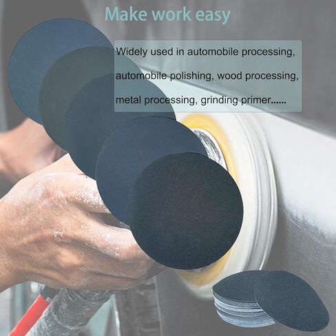 50 PCS 6 Inch Silicon Carbide Sanding Disc -10 Each of 600, 1000, 1500, 2000, 3000 Grits, 6" Hook & Loop Backing Wet or Dry Sander Paper Sander Polishing for Automotive Woodworking DA Orbital Sander in Kuwait
