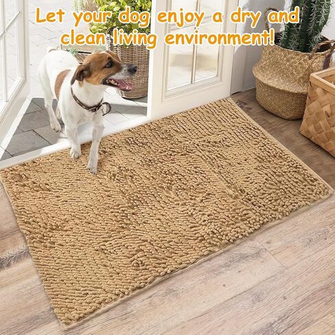Hamiledyi 2Pack Microfiber Dog Mat for Floors, 35.4"×23.6" Waterproof Muddy Paws Door Welcome Mats for Dirty Dog Rugs Absorbent Quick Dry Pet Entryway Rugs for Mud Room Front Back Door-Brown in Saudi Arabia