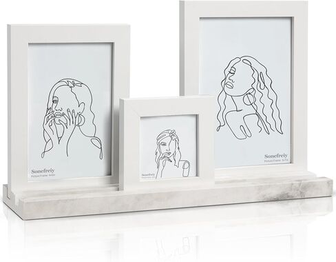 Sonefreiy Multiple Photo Frame, 3 Picture Frame Collage 4x6 5x7 Black Triple Wood Desk and Wall Family Friends Wedding, Gift for Mom Mother's Day Women Men Dad Father's Day in Saudi Arabia