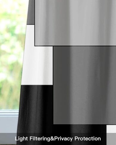 Valances for Windows White Grey Black Abstract Geometric Kitchen Valances for Windows Decorative Rod Pocket Short Window Valance Curtains,Semi Sheer Valance for Kitchen Bathroom 54" x18" in Saudi Arabia