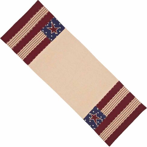 Home Collection by Raghu Stars and Stripes Nutmeg, Indigo & Barn Red Valance, 72" x 15.5", Multi Color in Kuwait