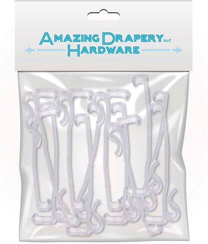 Amazing Drapery Hardware 3.5 Inch Clear Valance Clips for Top Blind Brands & Window Shades, 12-Pack - Sturdy Plastic Brackets, Ideal for Wood, Faux Wood & Metal Treatments in Home & Office Settings in Saudi Arabia