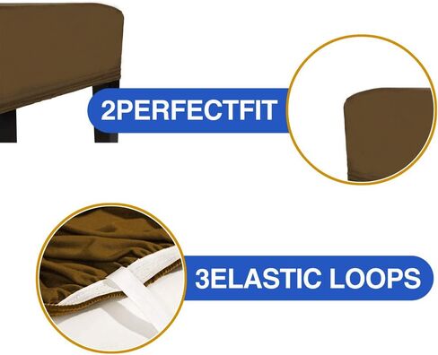 MikiUp Velvet Dining Room Bench Covers - Soft Stretch Spandex Washable Bench Slipcover, Removable Upholstered Bench Seat Protector for Living Room and Bedroom, Coffee in Kuwait