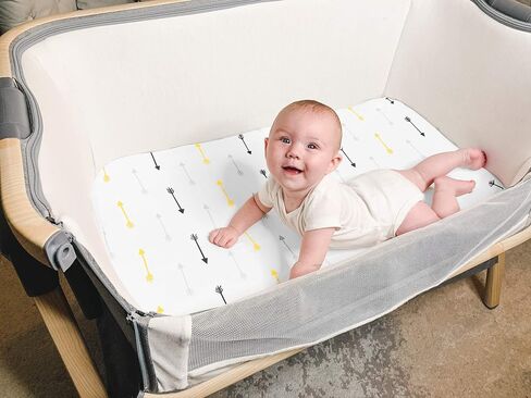 Bassinet Bed Sheets – Bassinet Fitted Sheets 4 Pack – 100% Jersey Knit Cotton Cradle Sheets – Bassinet Bedding for Standard Size Oval or Rectangular Bassinet Pads – Bassinet Sheet for Boy & Girl in Saudi Arabia