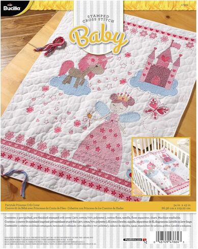 Bucilla FAIRYTALE PRINCESS Crib Cover Blue in Saudi Arabia