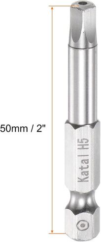 HARFINGTON 5pcs H3 Pentagon Screwdriver Bit 1/4" Hex Shank 2" Length Magnetic Security Screw Driver Power Tool in Saudi Arabia