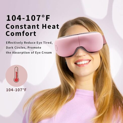 مدلك العين مع الموسيقى، قناع تدليك العين والمعبد قابل للتسخين والقابل لإعادة الشحن للاسترخاء من إجهاد العين in Kuwait