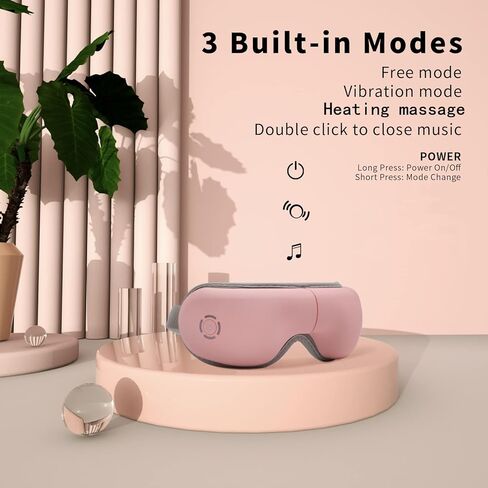 مدلك العين مع الموسيقى، قناع تدليك العين والمعبد قابل للتسخين والقابل لإعادة الشحن للاسترخاء من إجهاد العين in Kuwait