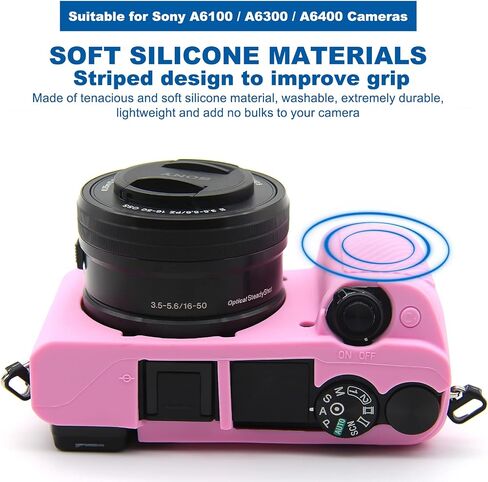 Easy Hood Protective Case for Sony Alpha A6100 A6300 A6400 Camera (Black) | Soft Silicone,Anti-Scratch,Dustproof,Shockproof,Slim Fit,Enhanced Grip,Camera Skin Protector Accessories Protective Cover in Kuwait