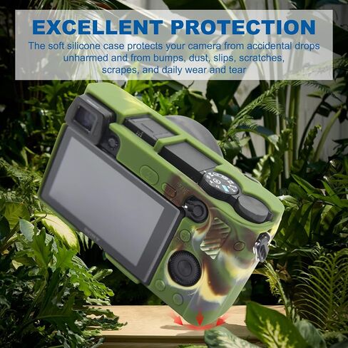 Easy Hood Protective Case for Sony Alpha A6100 A6300 A6400 Camera (Black) | Soft Silicone,Anti-Scratch,Dustproof,Shockproof,Slim Fit,Enhanced Grip,Camera Skin Protector Accessories Protective Cover in Kuwait