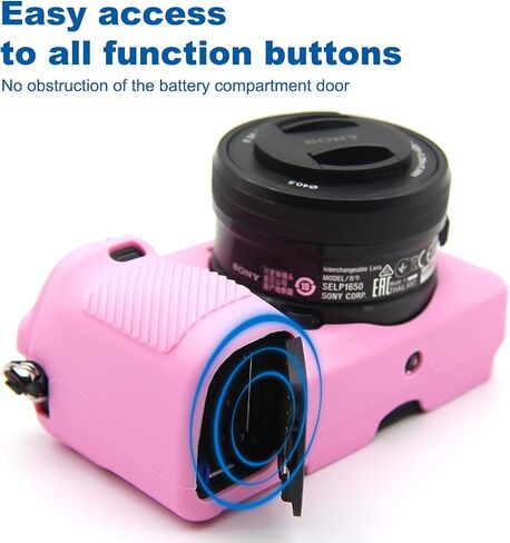 Easy Hood Protective Case for Sony Alpha A6100 A6300 A6400 Camera (Black) | Soft Silicone,Anti-Scratch,Dustproof,Shockproof,Slim Fit,Enhanced Grip,Camera Skin Protector Accessories Protective Cover in Kuwait