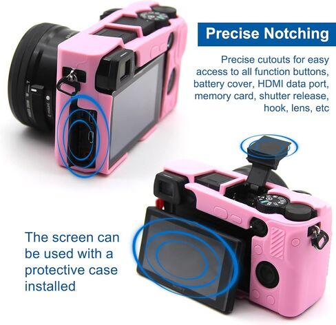 Easy Hood Protective Case for Sony Alpha A6100 A6300 A6400 Camera (Black) | Soft Silicone,Anti-Scratch,Dustproof,Shockproof,Slim Fit,Enhanced Grip,Camera Skin Protector Accessories Protective Cover in Kuwait