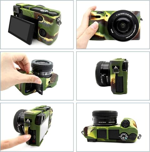 Easy Hood Protective Case for Sony Alpha A6100 A6300 A6400 Camera (Black) | Soft Silicone,Anti-Scratch,Dustproof,Shockproof,Slim Fit,Enhanced Grip,Camera Skin Protector Accessories Protective Cover in Kuwait