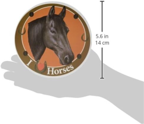 E&S Pets I Love Black Horses Car Magnet with Realistic Looking Horse Photograph in The Center Covered in UV Gloss for Weather and Fading Protection Circle Shaped Magnet Measures 5.25 Inches Diameter in Saudi Arabia
