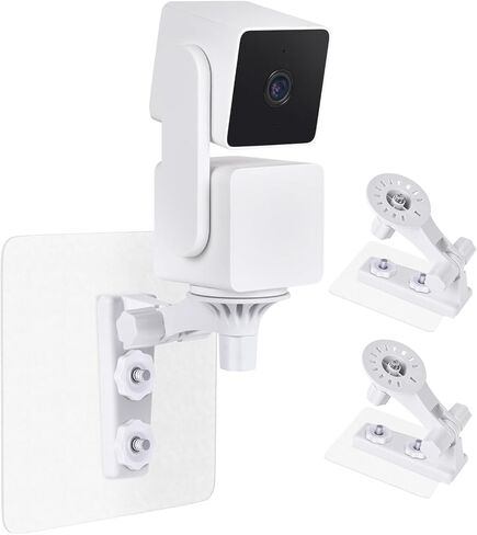 2 حزمة لاصقة على الحائط متوافقة مع Wyze Cam Pan V3، 180 درجة إمالة قابلة للتعديل بدون حفر سقف داخلي/خارجي، تركيب بطريقتين، عصا VHB قوية للغاية على أو مسامير in Kuwait