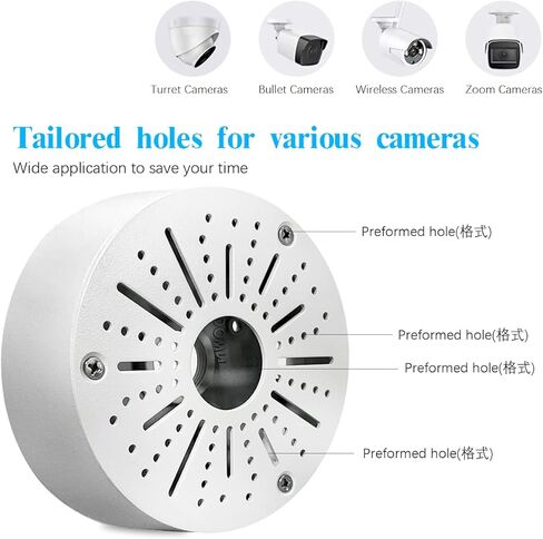 (يدعم القبة والكاميرا الرصاصية) صندوق توصيل كاميرا الأمان، حامل كاميرا IP عالمي، حامل كاميرا أمان خارجي، حامل كاميرا أمان معدني مقاوم للماء من الألومنيوم، حامل كاميرا وميض (4 عبوات) in Kuwait