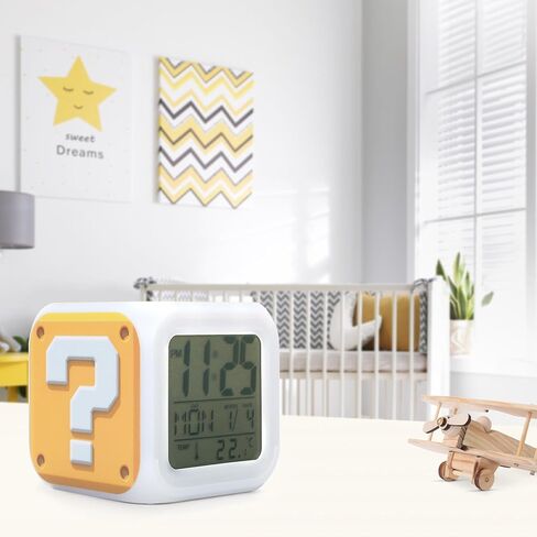Super Bros Alarm for Kids - Mini LED Anime Alarm Clock - 7 Colorful Change, Time,Temperature, Date Alarm Clock for Kids Bedroom Decor in Kuwait